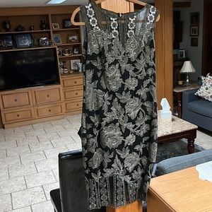 Black and grey cocktail dress